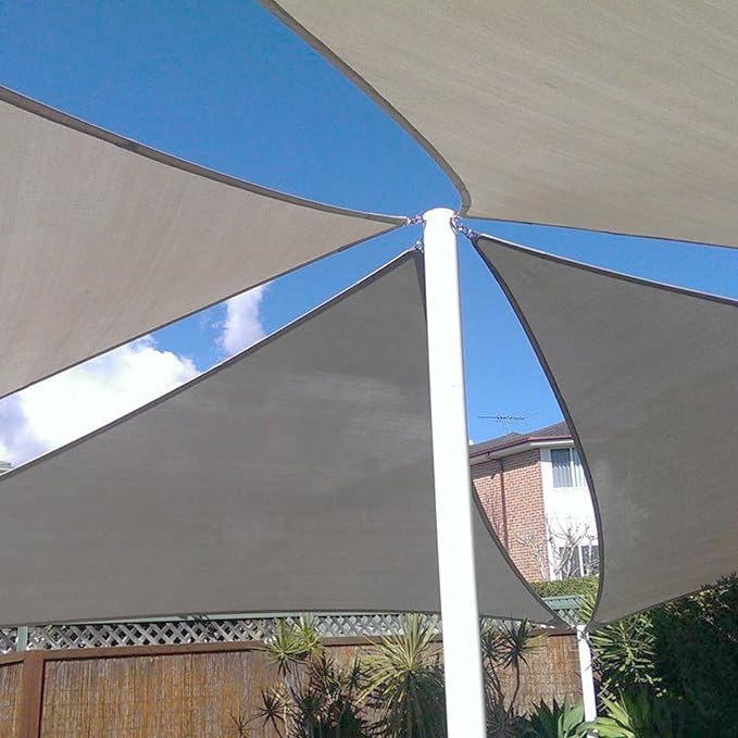 E&K Sunrise 13' x 13' x 13' Sun Shade Sail Triangle Canopy Shade Cover UV Block - Image 8