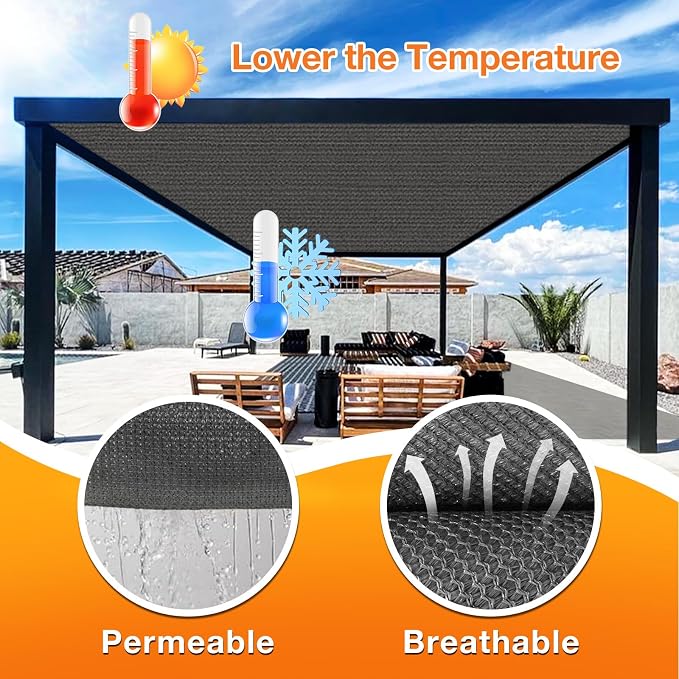 Artpuch Outdoor Pergola Shade Cover 19x22 FT Sun Shade Cloth - Image 4