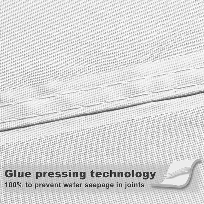 SUNNY GUARD Waterproof Sun Shade Sail 8' x 16' White Rectangle UV Block Sunshade - Image 3