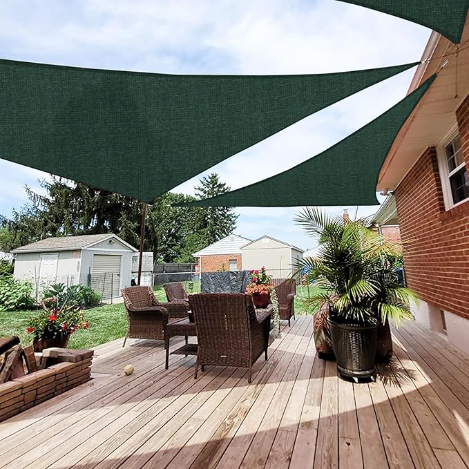Patio Paradise 14' x 14' x 14' Sun Shade Sail Triangle Canopy Shade Cloth by Patio