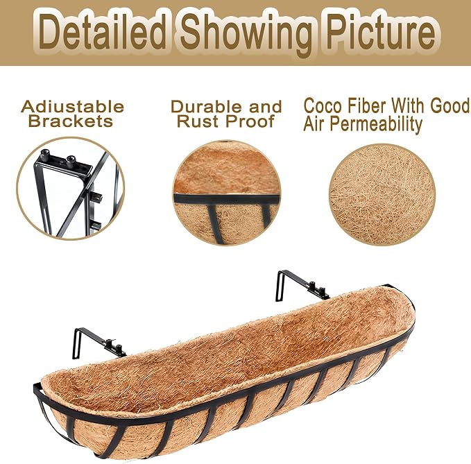 4pack 16-inch Window Sill Window Railing Planters - Image 6
