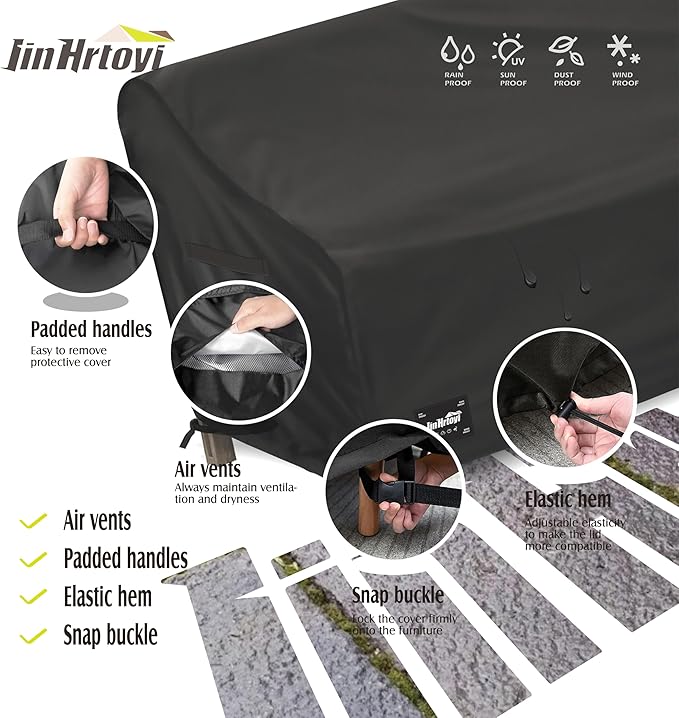 JinHrtoyi 3-Seater Outdoor Couch Cover, 85Wx38Dx35H inches Outdoor Furniture - Image 5