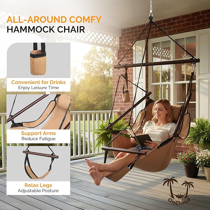 ONCLOUD Upgraded Unique Hammock Sky Chair, Air Deluxe Hanging Swing Seat - Image 2