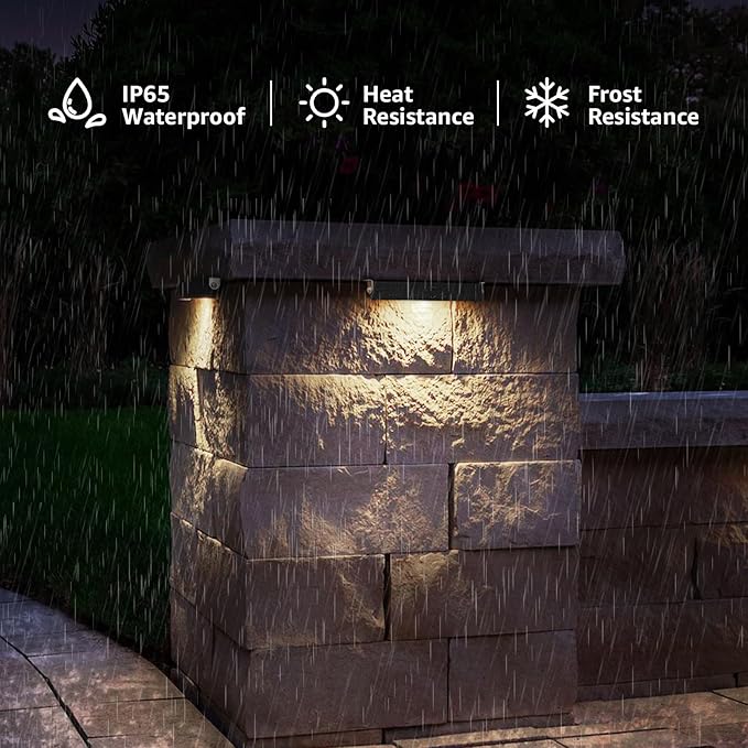 SUNVIE 7 Inch Hardscape Lighting 5W LED Retaining Wall Lights 3000K Warm White - Image 5