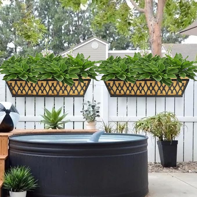 6 Pack 30 Inch Window Boxes Planters Railing Planter Box - Image 7