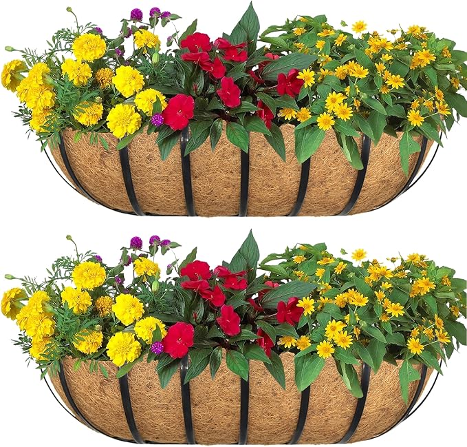 2pack 30-inch Window Sill Window Railing Planters by SMYAXUNW