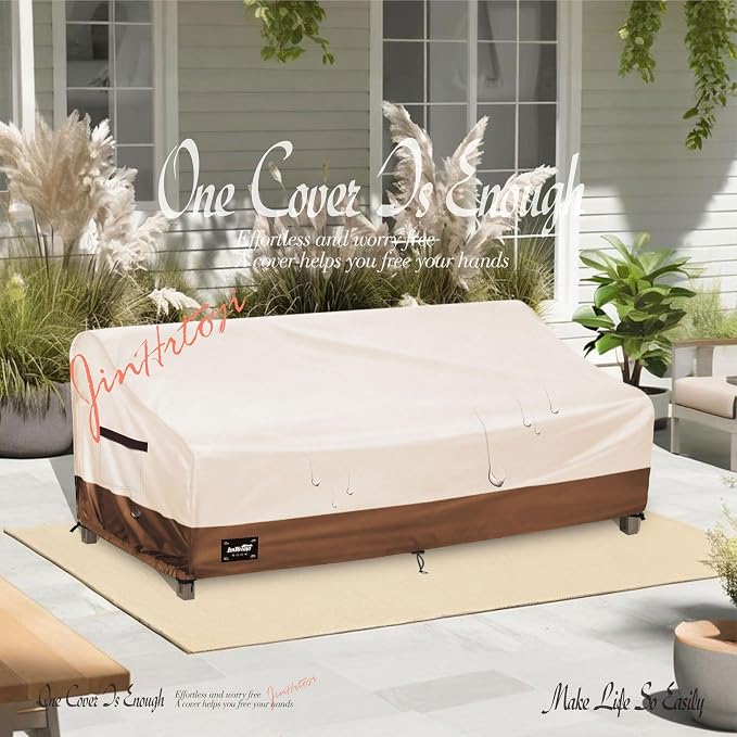 JinHrtoyi 3-Seater Outdoor Couch Cover, 85Wx38Dx35H inches Outdoor Furniture - Image 9