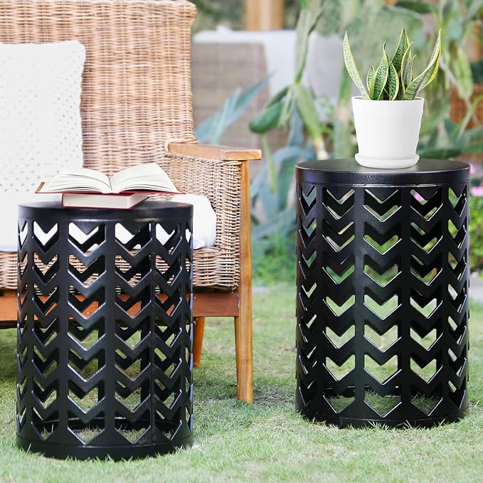 HFHOME Multifunctional Nesting Round Metal Coffee End Tables - Image 2