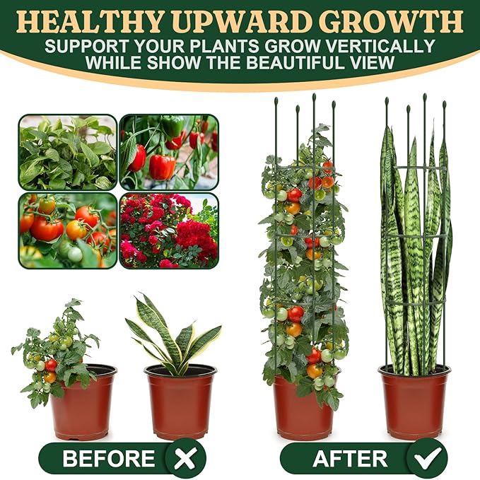 Garden Trellis, Tomato Cage Tall Plant Support Climbing Vines Flowers Stands - Image 7