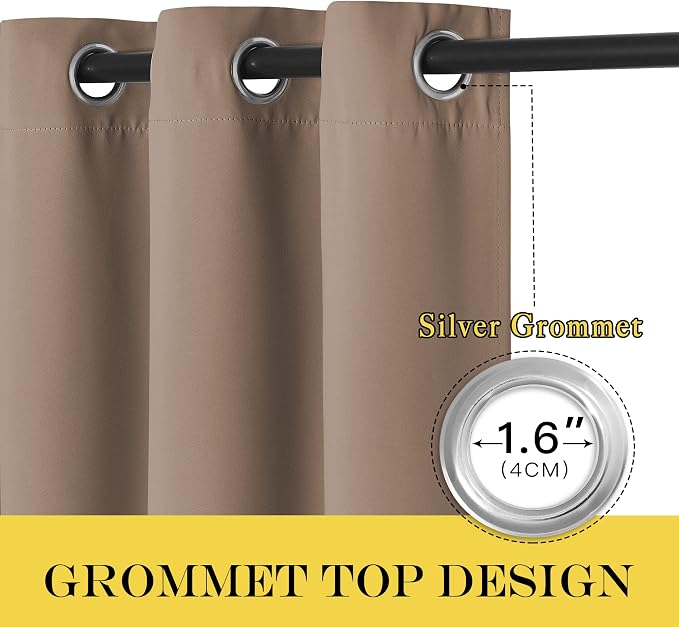 NICETOWN Cappuccino Blackout Curtains - Image 6