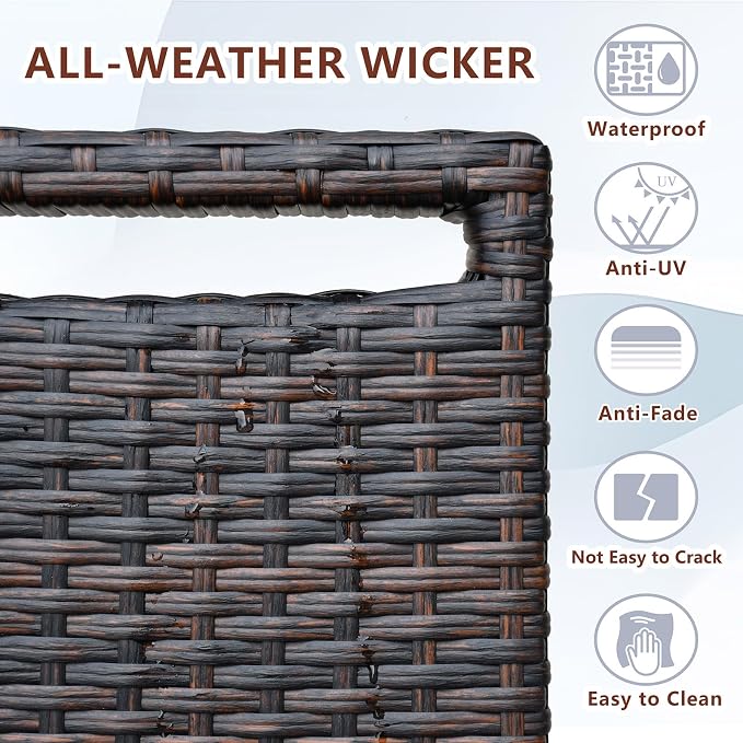 ART TO REAL Outdoor Recliner, Automatic Adjustable Wicker Lounge Recliner Chair - Image 6