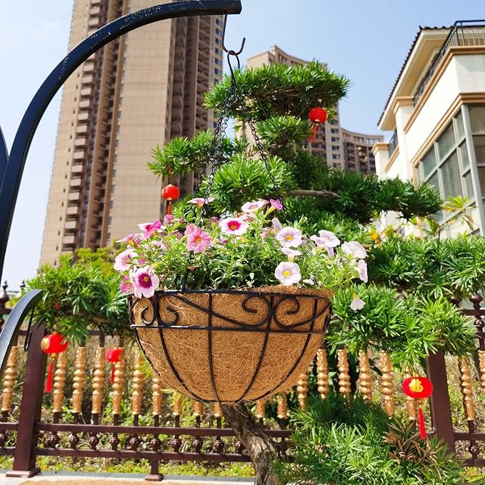 Outdoor Metal Hanging Planters Basket Hanging Baskets - Image 2