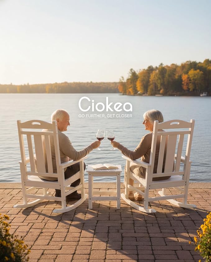 Ciokea Oversized Outdoor Rocking Chairs Set of 2, 380lbs Heavy-Duty Large Patio - Image 4