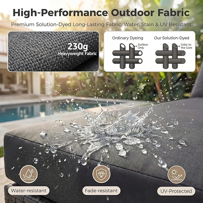 NICESOUL 11 Piece Extra Large Outdoor Furniture Sofa Set, Deep Wide PE Wicker - Image 9