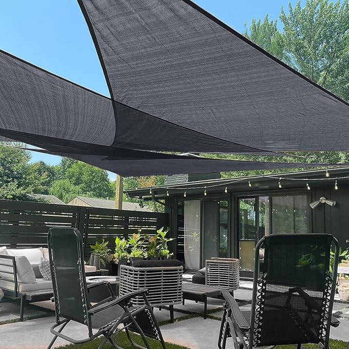 LOVE STORY Custom Size 10'x18'x20.6' Graphite Grey Sun Shade Sail Right by LOVESTORY