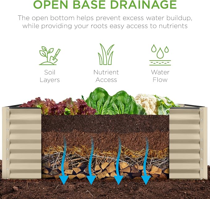 Best Choice Products 4x2x2ft Outdoor Metal Raised Garden Bed, Deep Root Planter - Image 3