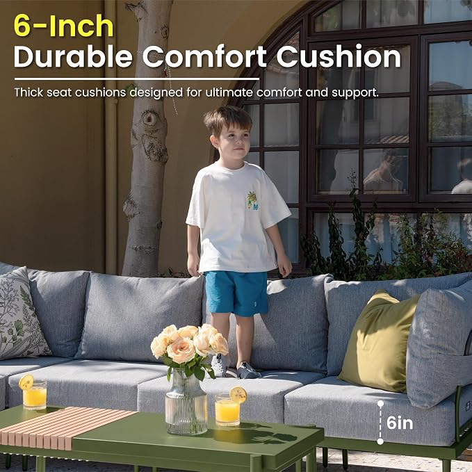 Sundale Outdoor 2 Pieces Patio Sofa Set, Metal Outdoor Sectional Loveseat - Image 4