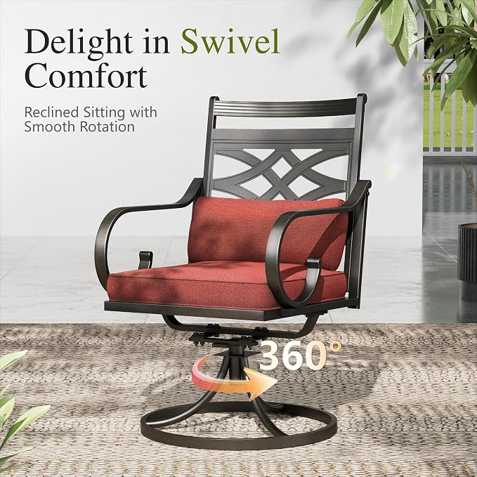 Sophia and William Swivel Patio Dining Set - Image 3