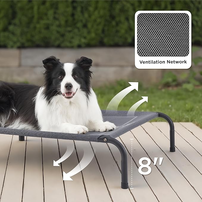 Bedsure Outdoor Elevated XL Dog Bed, Portable Indoor & Outdoor Cooling Raised - Image 2
