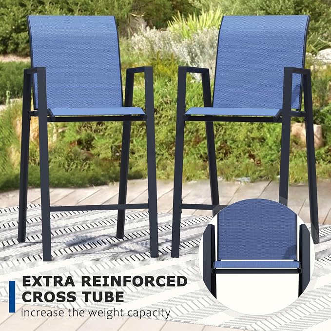 Outdoor Bar Stools Set of 6, Bar Height Chairs - Image 4