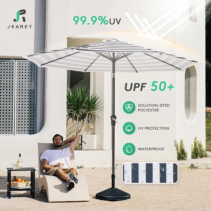 JEAREY 9FT Outdoor Patio Umbrella Outdoor Table Umbrella - Image 3