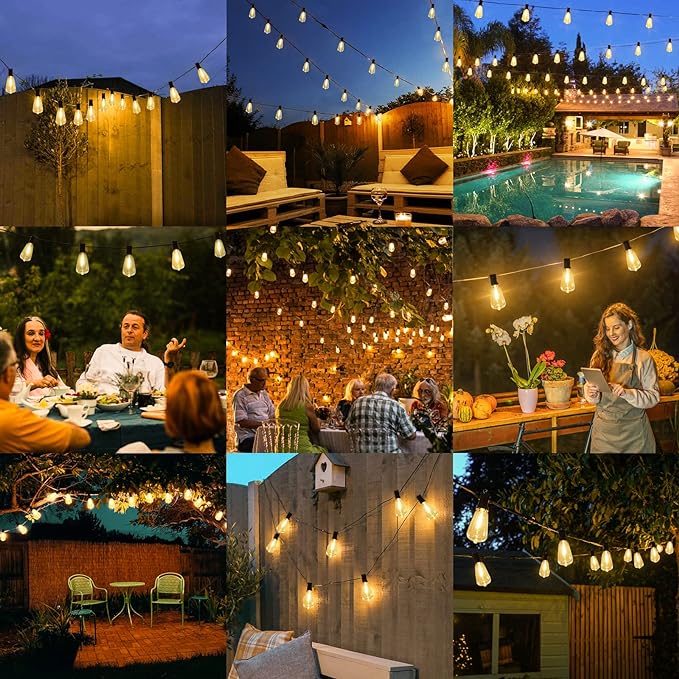 Brightever 120FT Outdoor String Lights Waterproof, 2700K Bright LED Patio Lights - Image 7