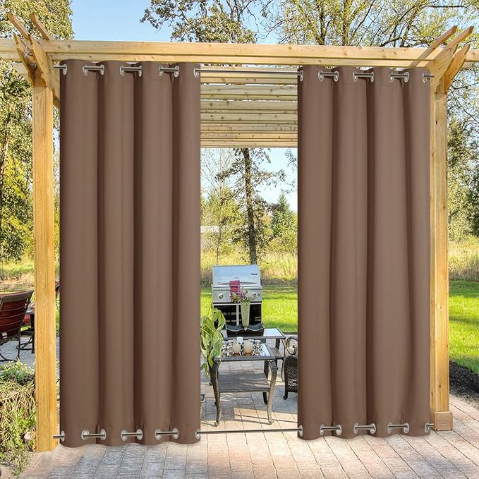 NICETOWN Waterproof Outdoor Curtain Rustproof Fixed Grommet Top and Bottom by NICETOWN