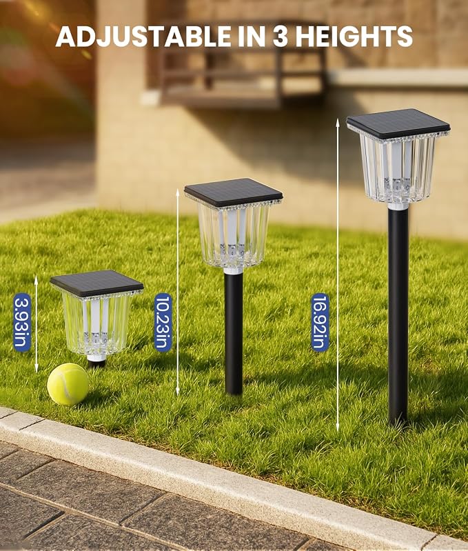 Upgraded Solar Lights Outdoor Waterproof 6 Pack, Adjustable Warm&Cool White - Image 6
