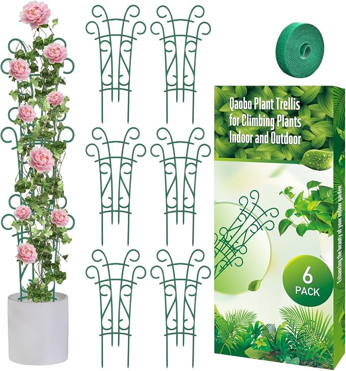 6 Pack Indoor Plant Trellis for Potted Plants, Stackable Garden Trellis for by Qaobo