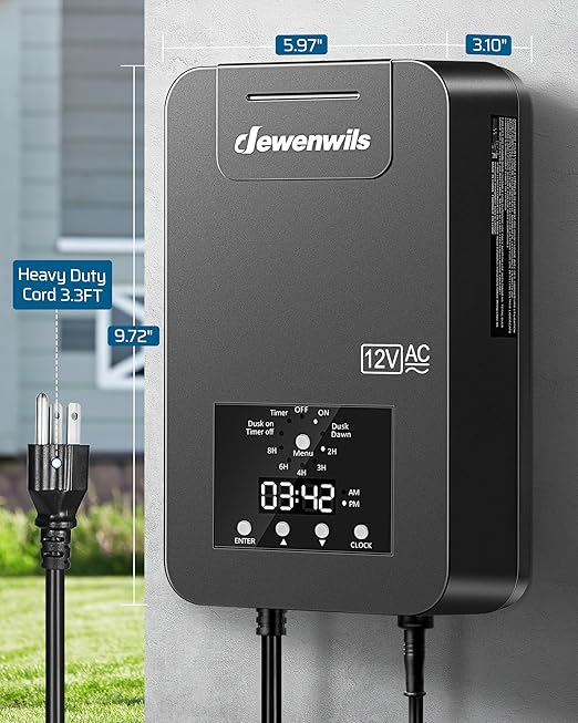 DEWENWILS 300W Low Voltage Landscape Transformer, 120V AC to 12V/14V AC Low - Image 8