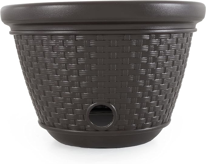 Suncast 6 Pack Decorative Wicker Garden Hose Holder Pot - Image 4