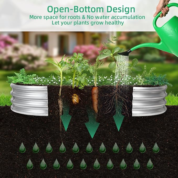 6×3×1 ft Raised Garden Bed, Easy Assembly Galvanized Planter Box - Image 7