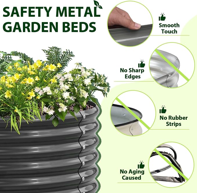 A ANLEOLIFE 2-Pack 4ft x 18” Tall Galvanized Raised Garden Beds Outdoor - Image 4