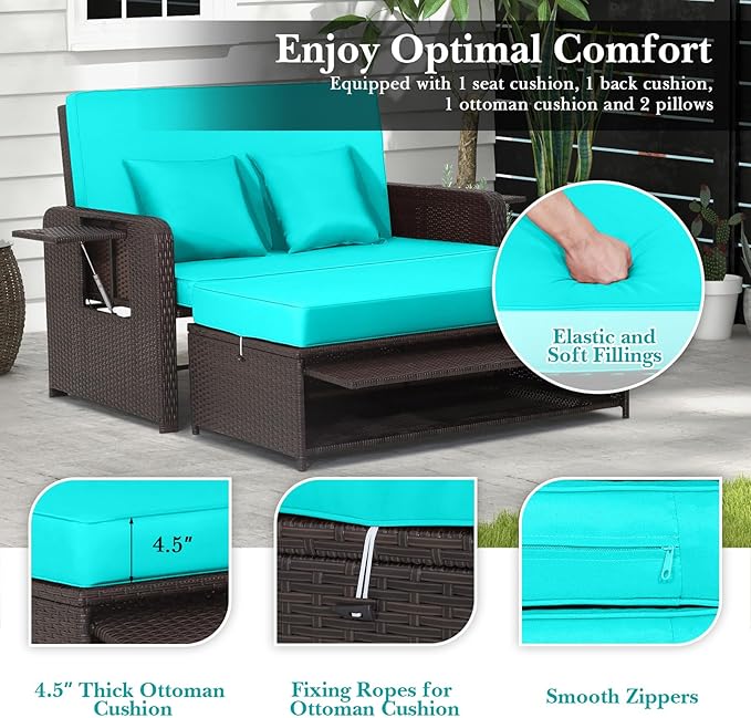 RELAX4LIFE Wicker Patio Outdoor Daybed - Image 6