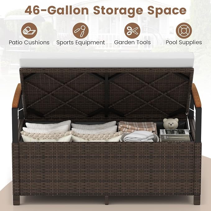 Tangkula 46 Gallon Outdoor Bench - Image 3
