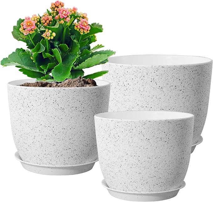 Large Flower Pots 12/10/9 inch, Plant Pots by WSMKSZ