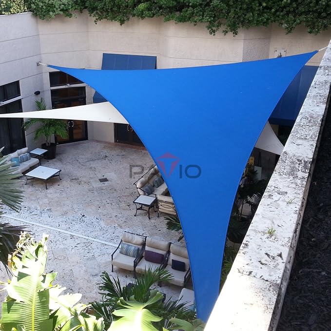 Patio Paradise 16' x16'x 16' Blue Sun Shade Sail Triangle Canopy - Image 5