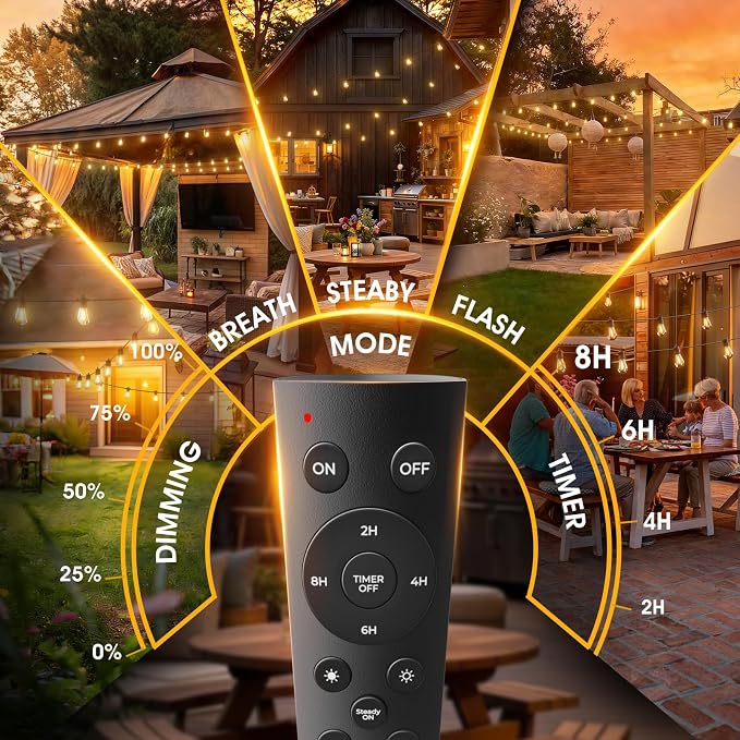 addlon 100FT LED Outdoor String Lights - Image 3