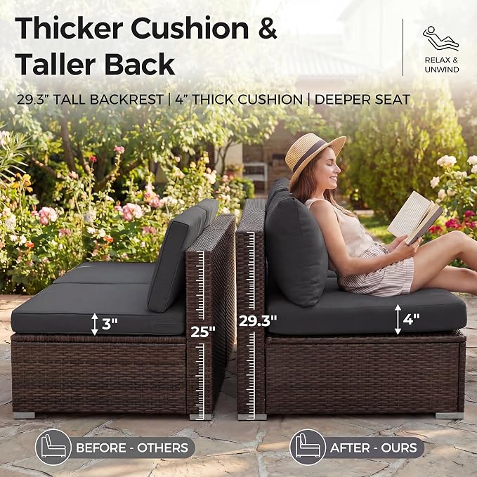 NICESOUL 9 Piece Extra Large Outdoor Patio Furniture Set - Image 7