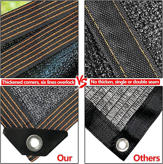 QLOFEI 18x20 FT Shade Cloth for Garden, 80% Sunblock Shade Neting Cover - Image 4