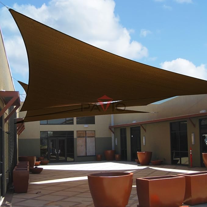 Patio Paradise 24' x 24' x 23'10“ Sun Shade Sail Triangle Canopy, Permeable - Image 5