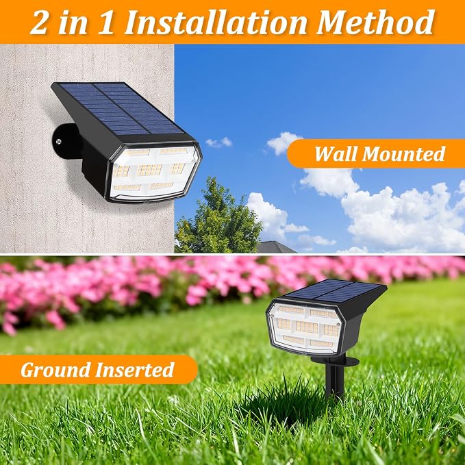 Sucolite 6-Pack Solar Spot Lights Outdoor Waterproof IP65, 3 Lighting Modes - Image 6