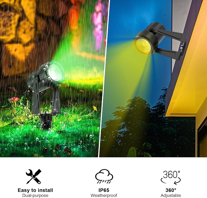 Banord RGBW Color Changing Outdoor Landscape Lighting, 6 Pack Low Voltage LED - Image 3