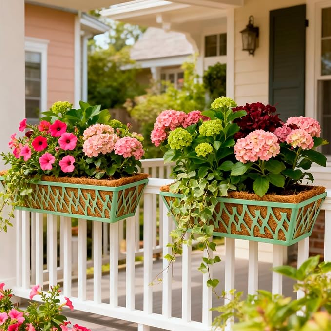 4 Pack 30 Inch Window Boxes Planters Railing Planter Box - Image 6