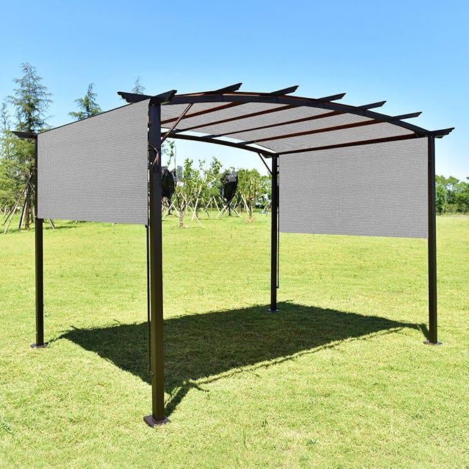 Eden's Decor Straight Flat-Edged Sun Shade Sail Rectangular 7' x 20' Grey - Image 6