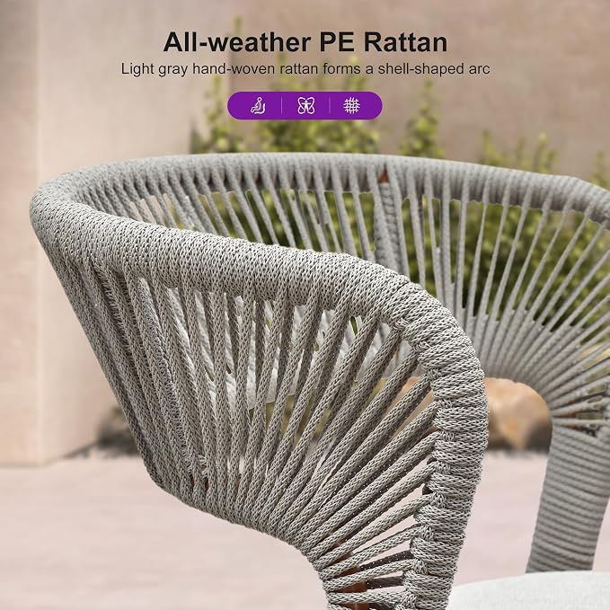 PURPLE LEAF 11 Pieces Outdoor Dining Set Patio Dining Furniture Aluminum Wicker - Image 2