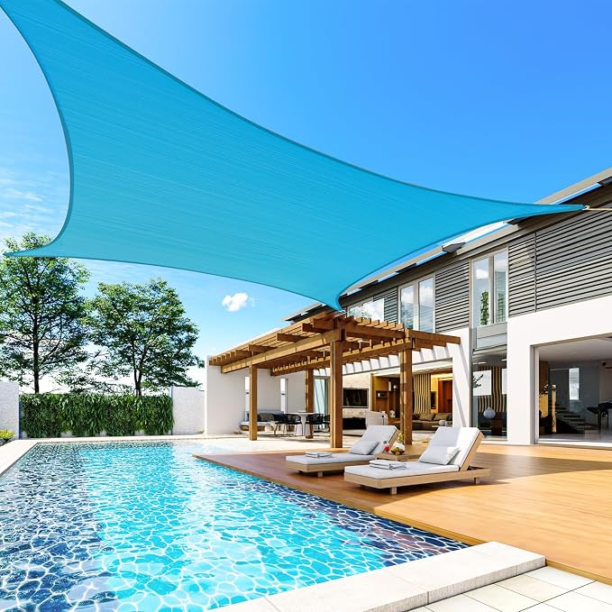 Quictent 12x16ft 185G HDPE Rectangle Sun Shade Sail Canopy 98% UV Block Outdoor - Image 7