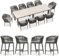 PURPLE LEAF 11 Pieces Outdoor Dining Table and Chairs Set Patio Dining Set by PURPLELEAF