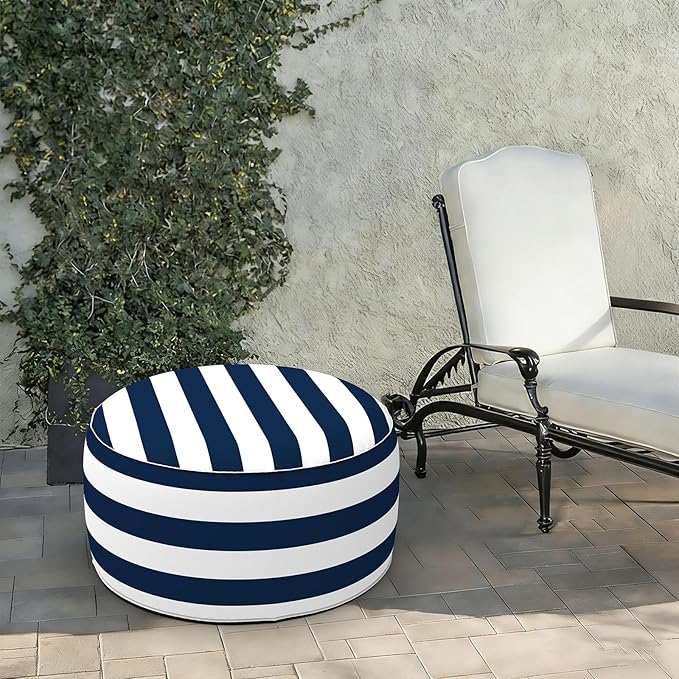 LVTXIII Indoor/Outdoor Extra Large Inflatable Ottoman Pouf D31 x H14 Inch - Image 2