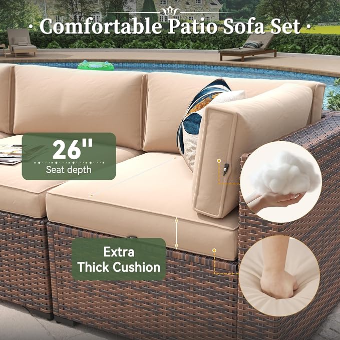 Aoxun 12 Piece Patio Furniture Set - Image 3